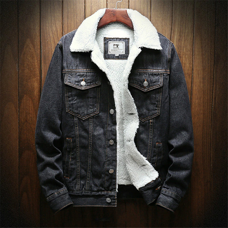 Winter Jean Warm Men Denim Jackets