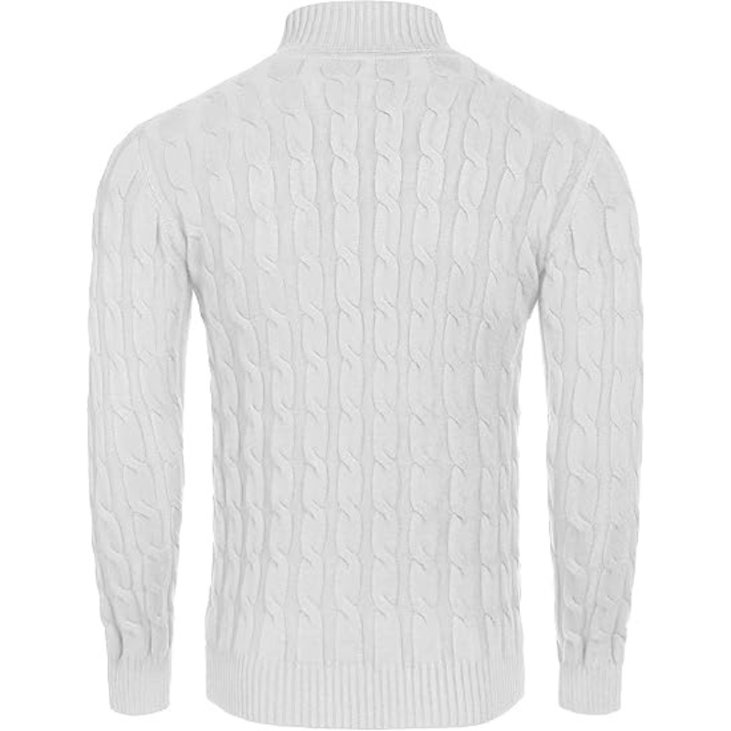 Casual Slim Fit Sweater With Twisted Knitted Design For Men