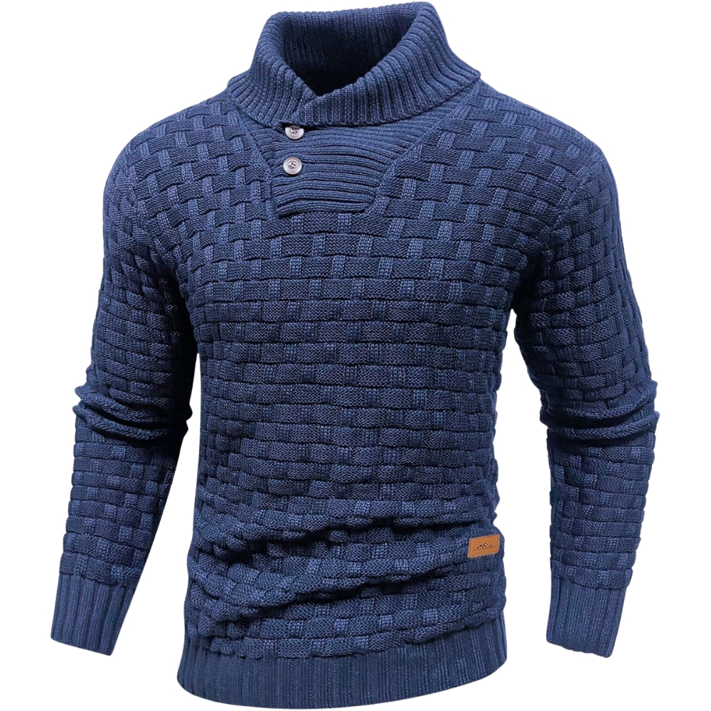 Mens Casual Pullover Fall Winter Turtleneck Cable Knit v Neck Fisherman Waffle Sweater
