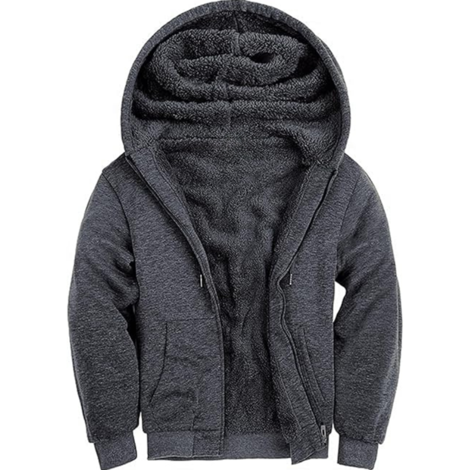 Heavyweight Sherpa Lined Zip Hoodie For Men