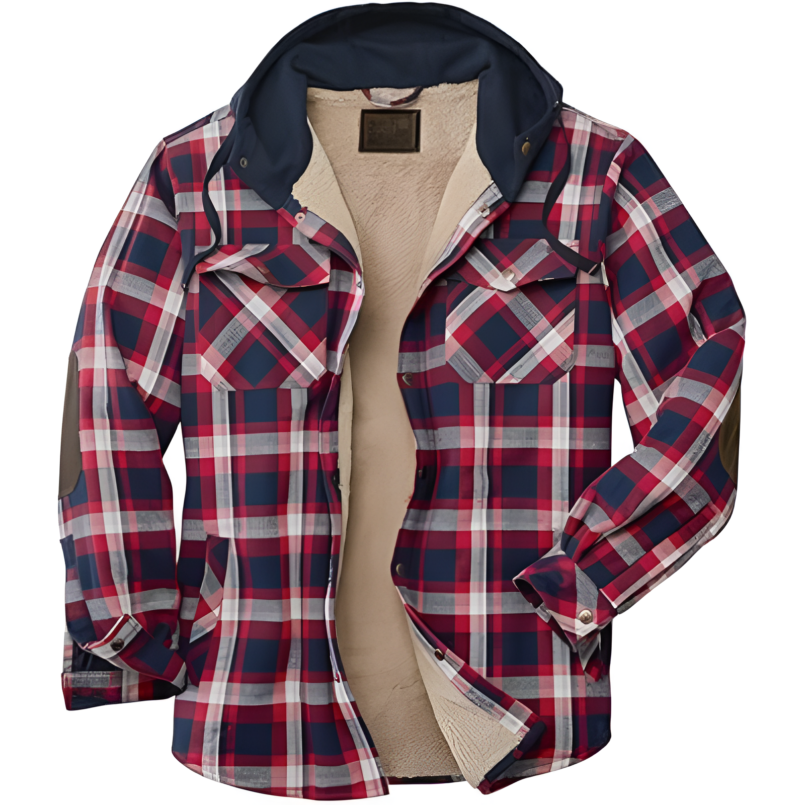 Insulated Plaid Hooded Flannel Jacket For Men