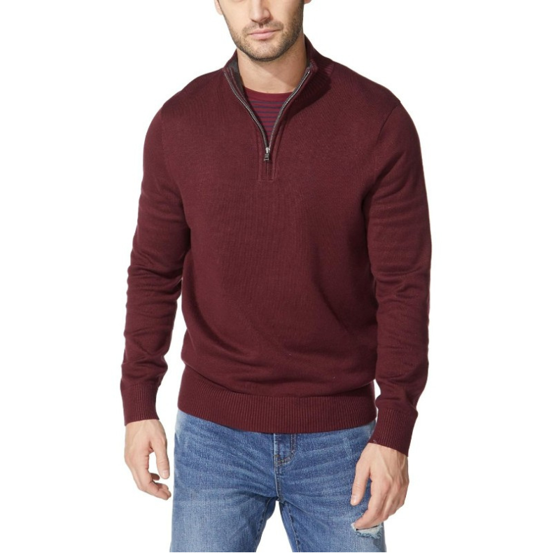 Classic Fit Quarter Zip Knit Sweater