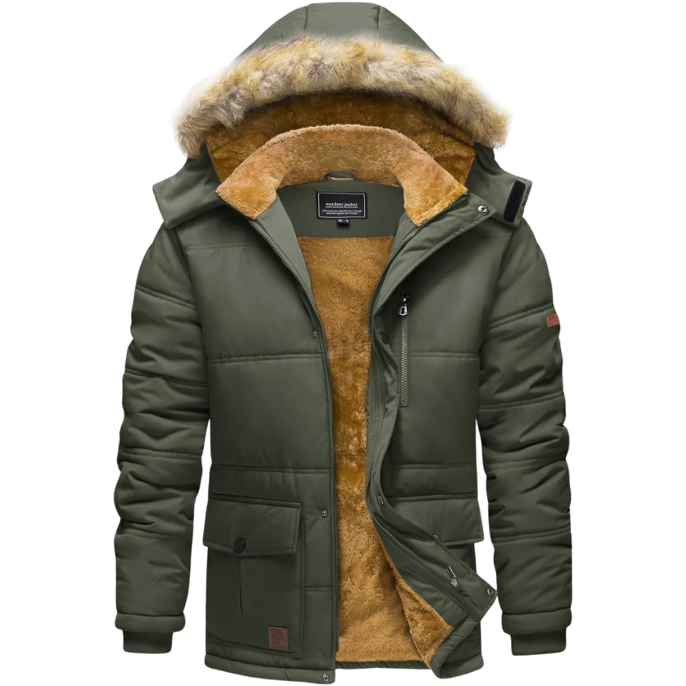 Men's Winter Jacket with Hood Water Repellent Windproof Thicken Parka Winter Coat