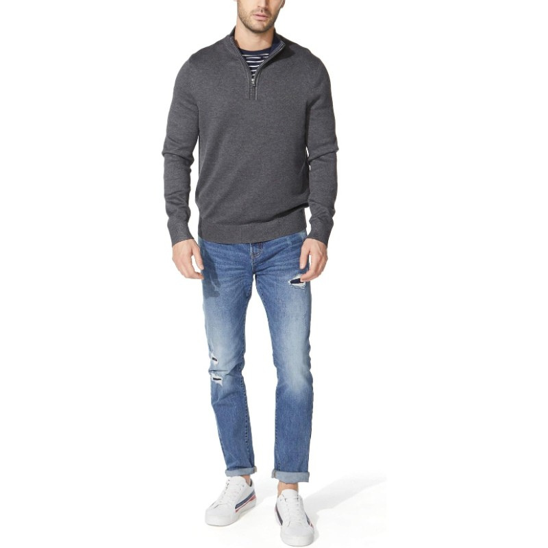 Classic Fit Quarter Zip Knit Sweater