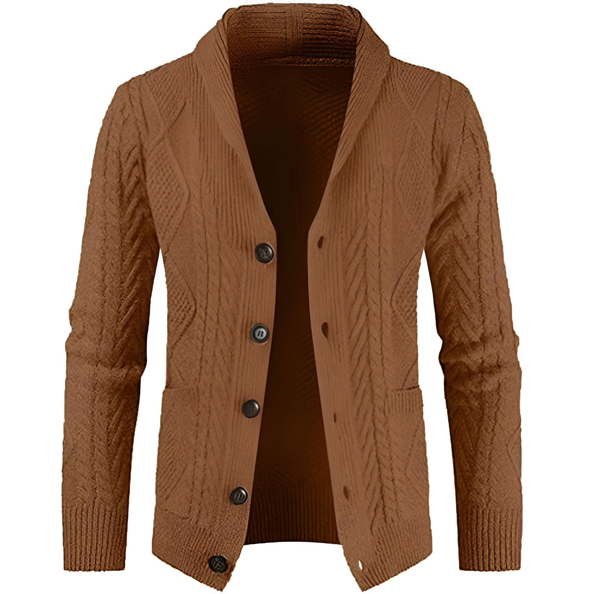 Men's Casual Wool Blend Cardigan Sweaters Long Sleeve Shawl Collar Buttons Down Cable Knit Sweater
