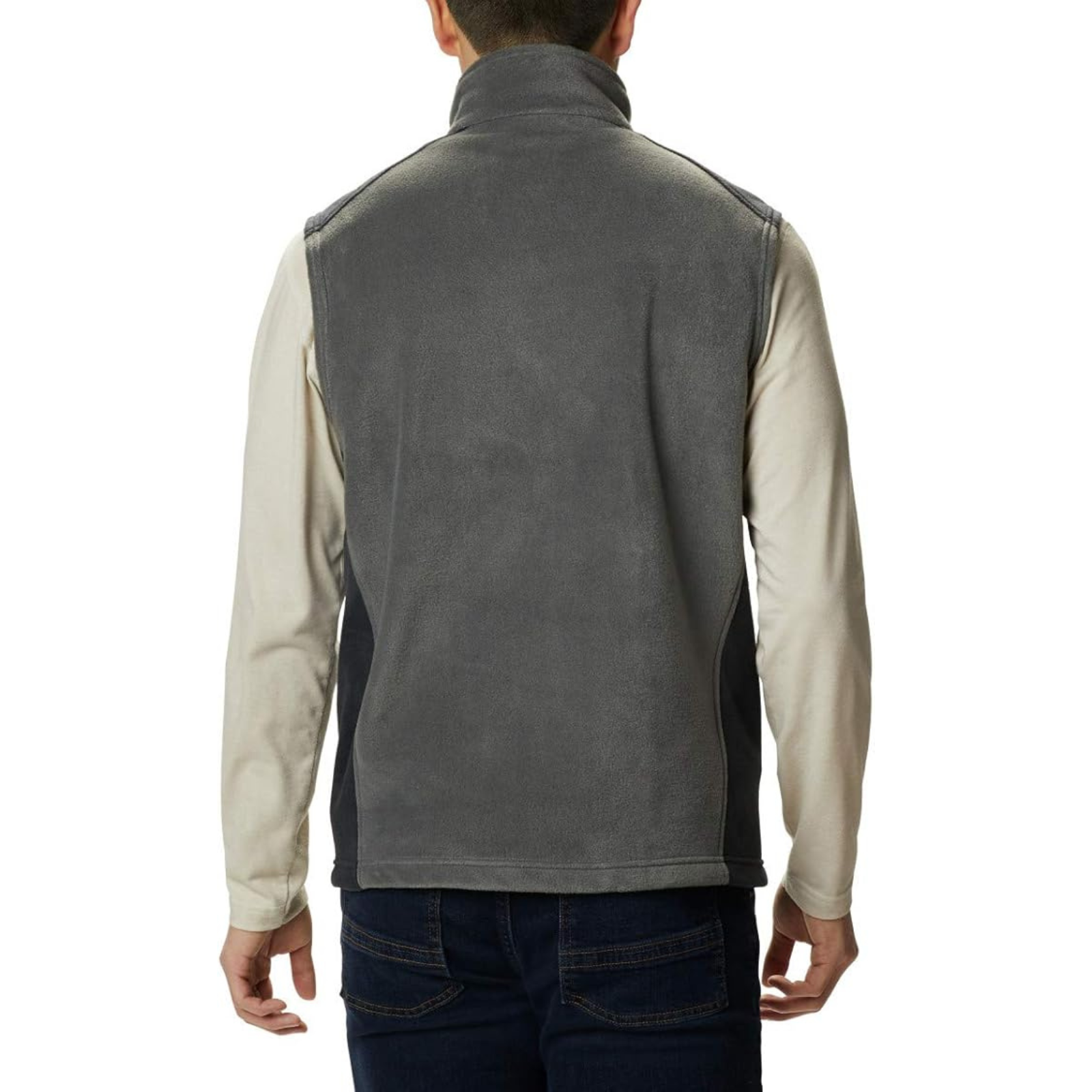 Full Zip Fleece Vest With Zippered Pockets For Men