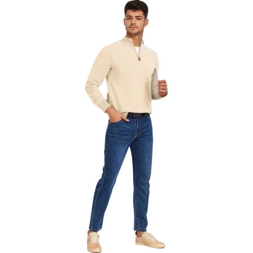 Quarter Zip Slim Fit Knit Pullover