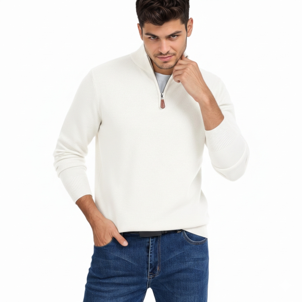 Quarter Zip Slim Fit Knit Pullover