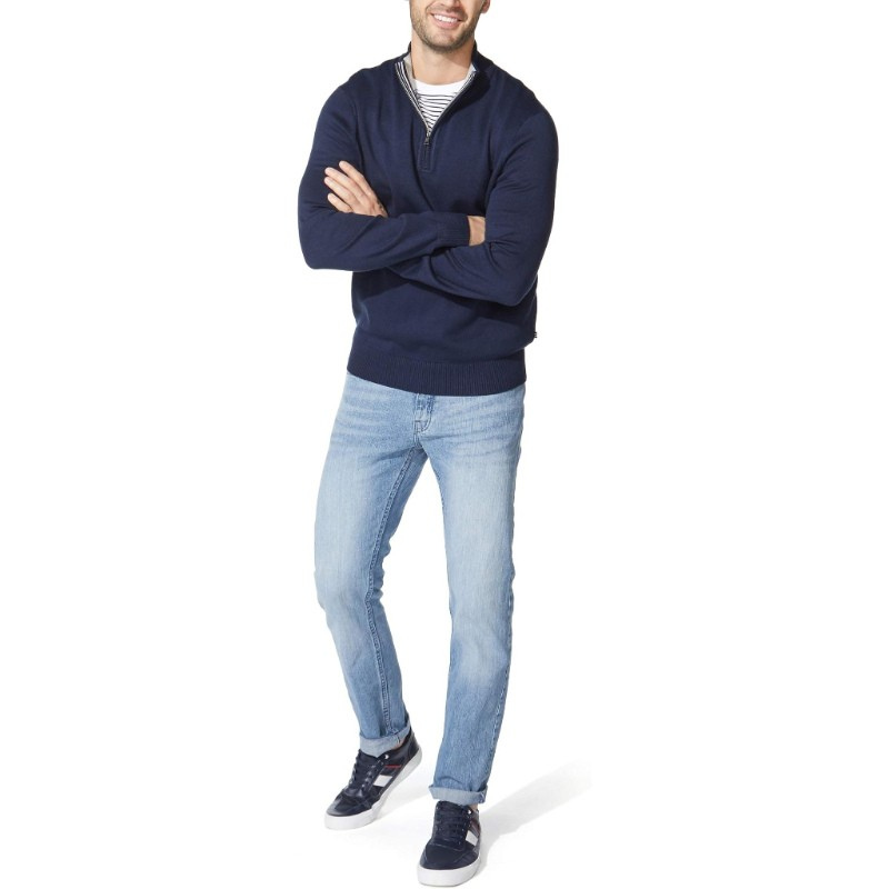 Classic Fit Quarter Zip Knit Sweater