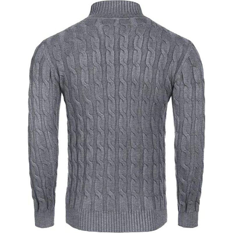 Casual Slim Fit Sweater With Twisted Knitted Design For Men