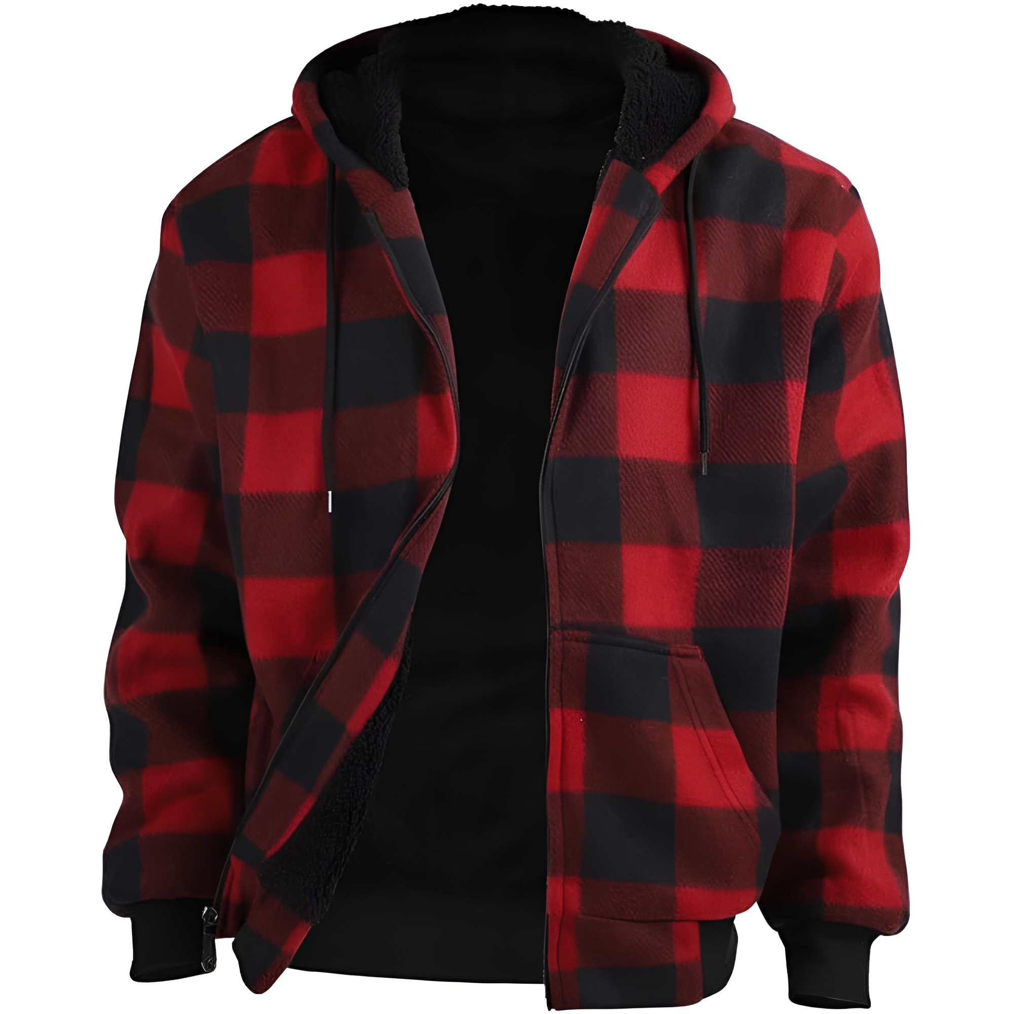 Winter Heavy Warm Sherpa Lined Fleece Plaid Flannel Jacket