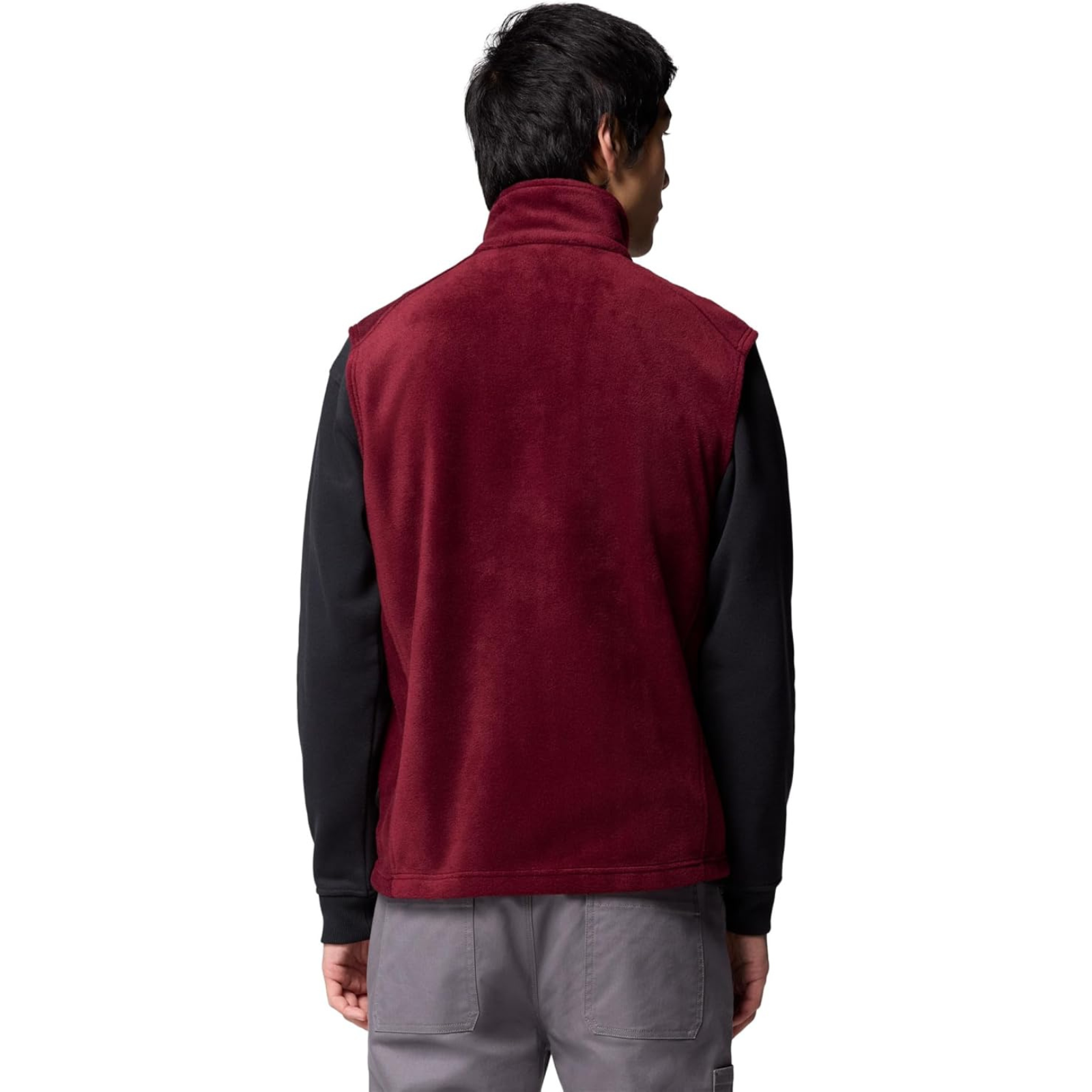 Full Zip Fleece Vest With Zippered Pockets For Men