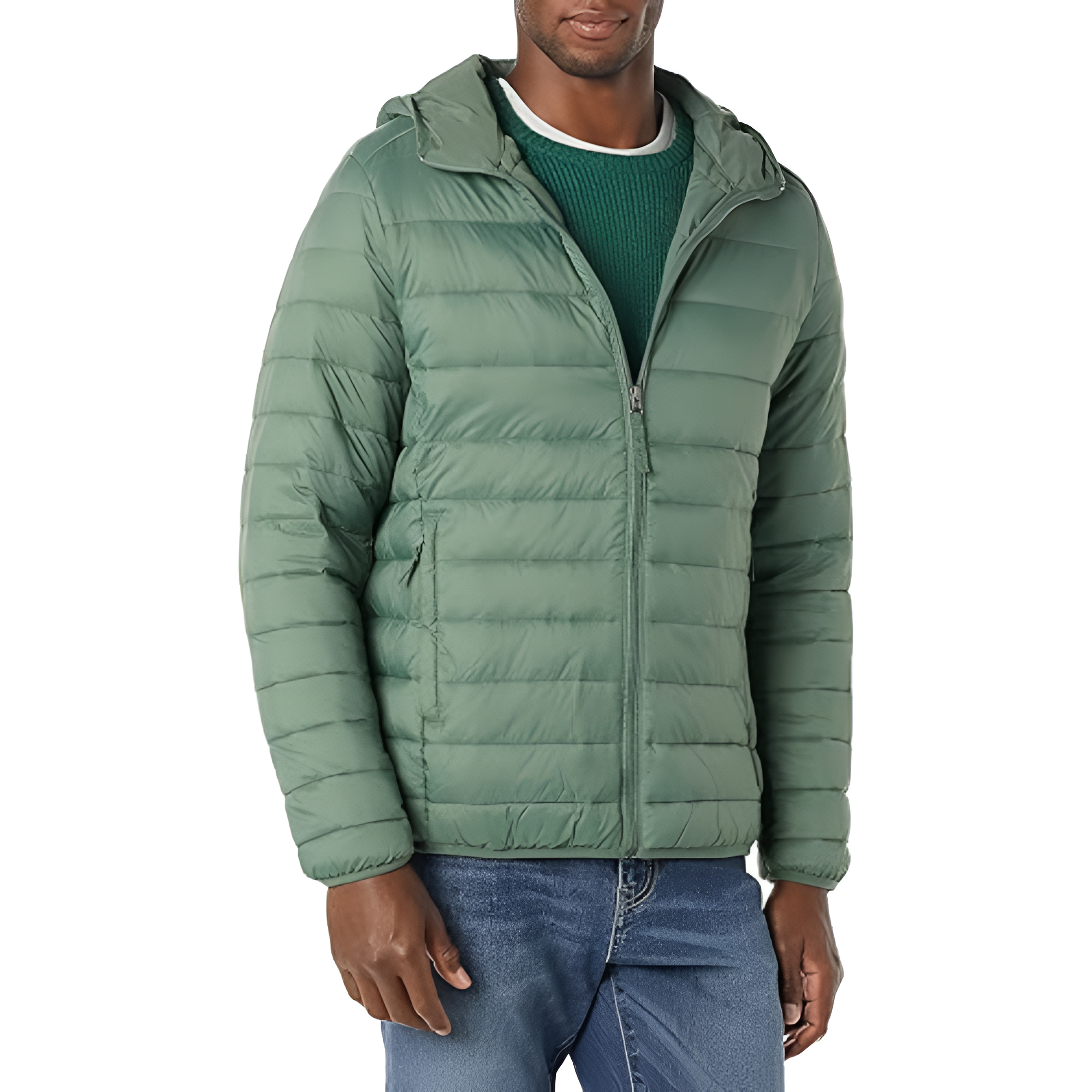 Men's Lightweight Water-Resistant Packable Hooded Puffer Jacket