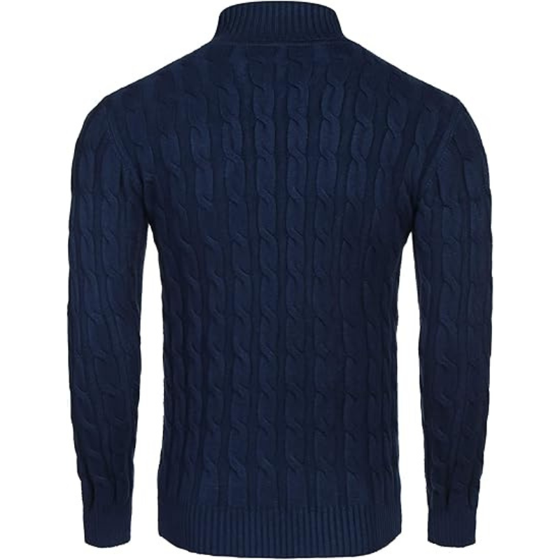 Casual Slim Fit Sweater With Twisted Knitted Design For Men