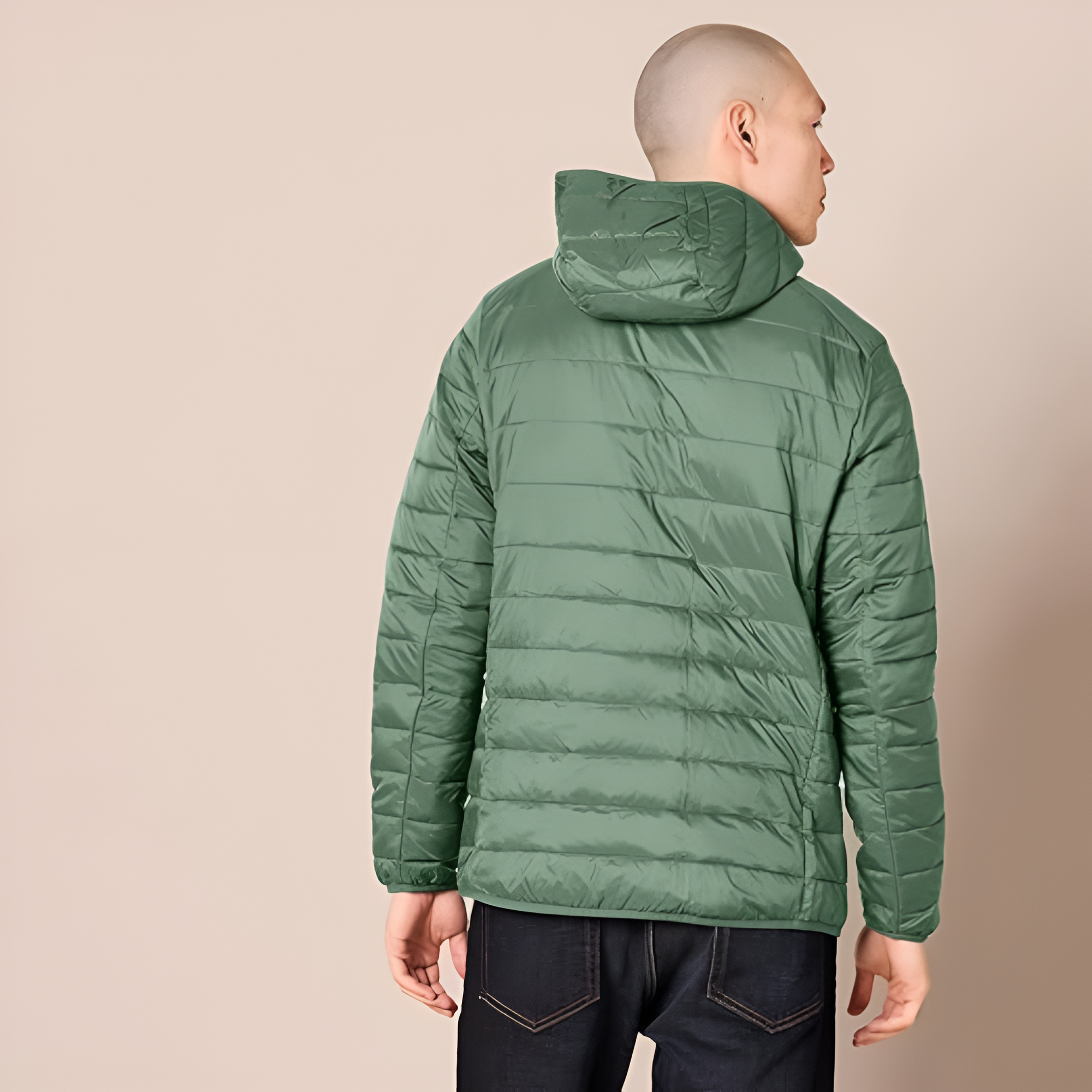Men's Lightweight Water-Resistant Packable Hooded Puffer Jacket