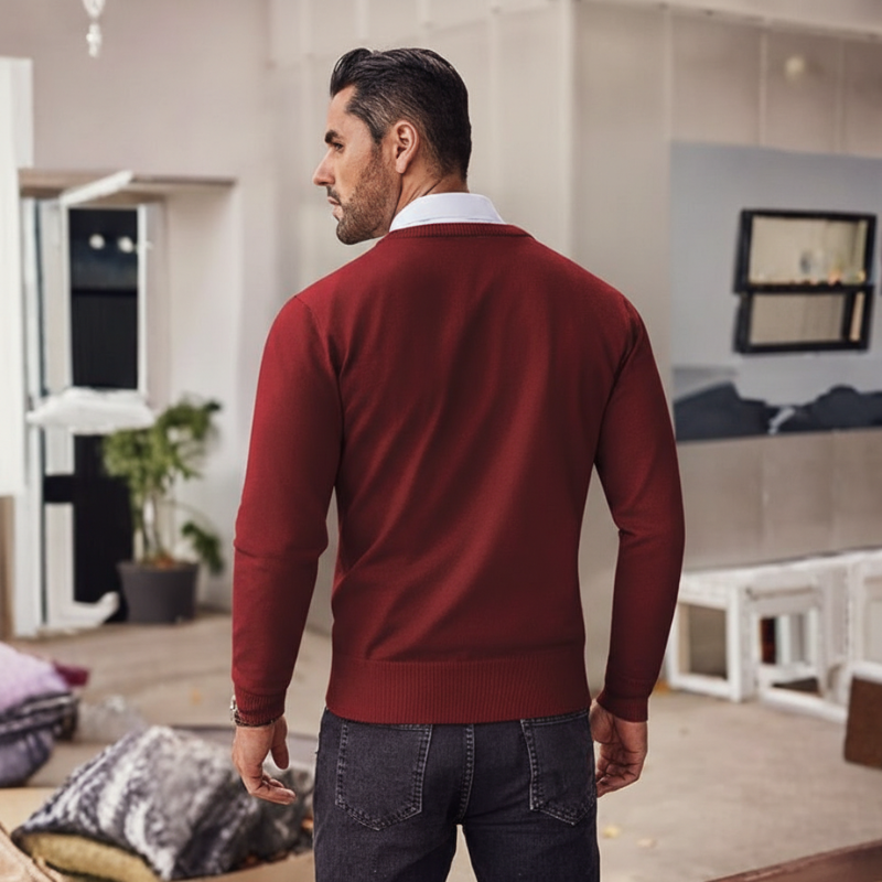 Mens Crew Neck Sweater Slim Fit Lightweight Sweatshirts