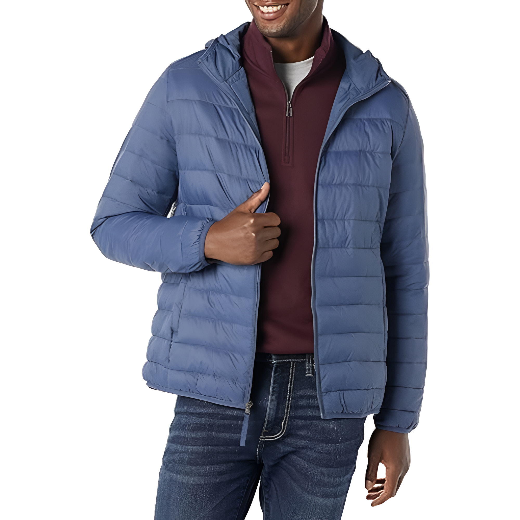 Men's Lightweight Water-Resistant Packable Hooded Puffer Jacket