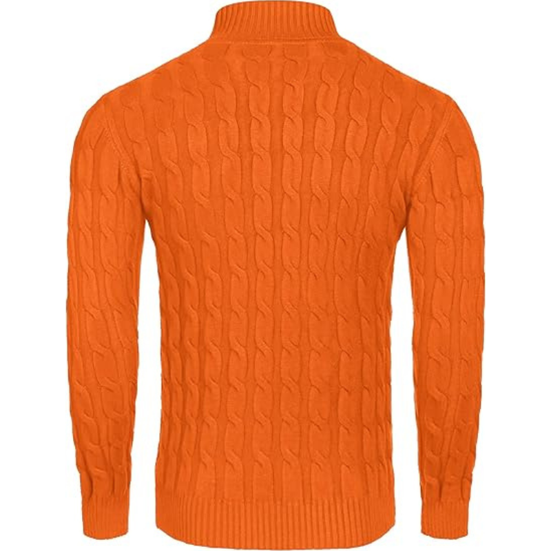 Casual Slim Fit Sweater With Twisted Knitted Design For Men