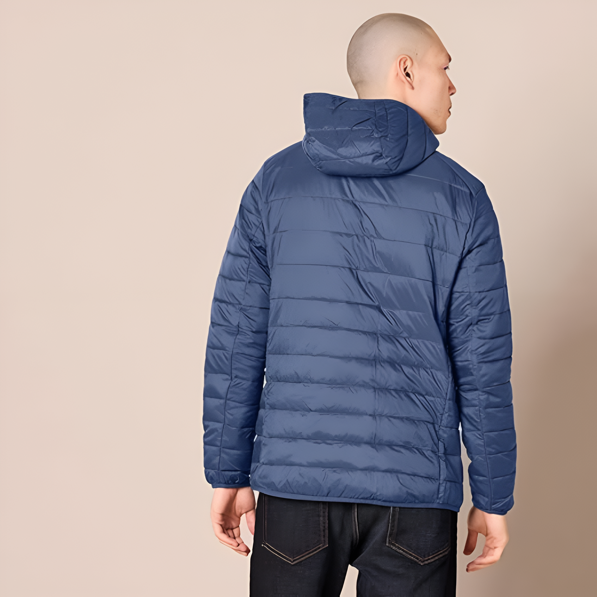 Men's Lightweight Water-Resistant Packable Hooded Puffer Jacket