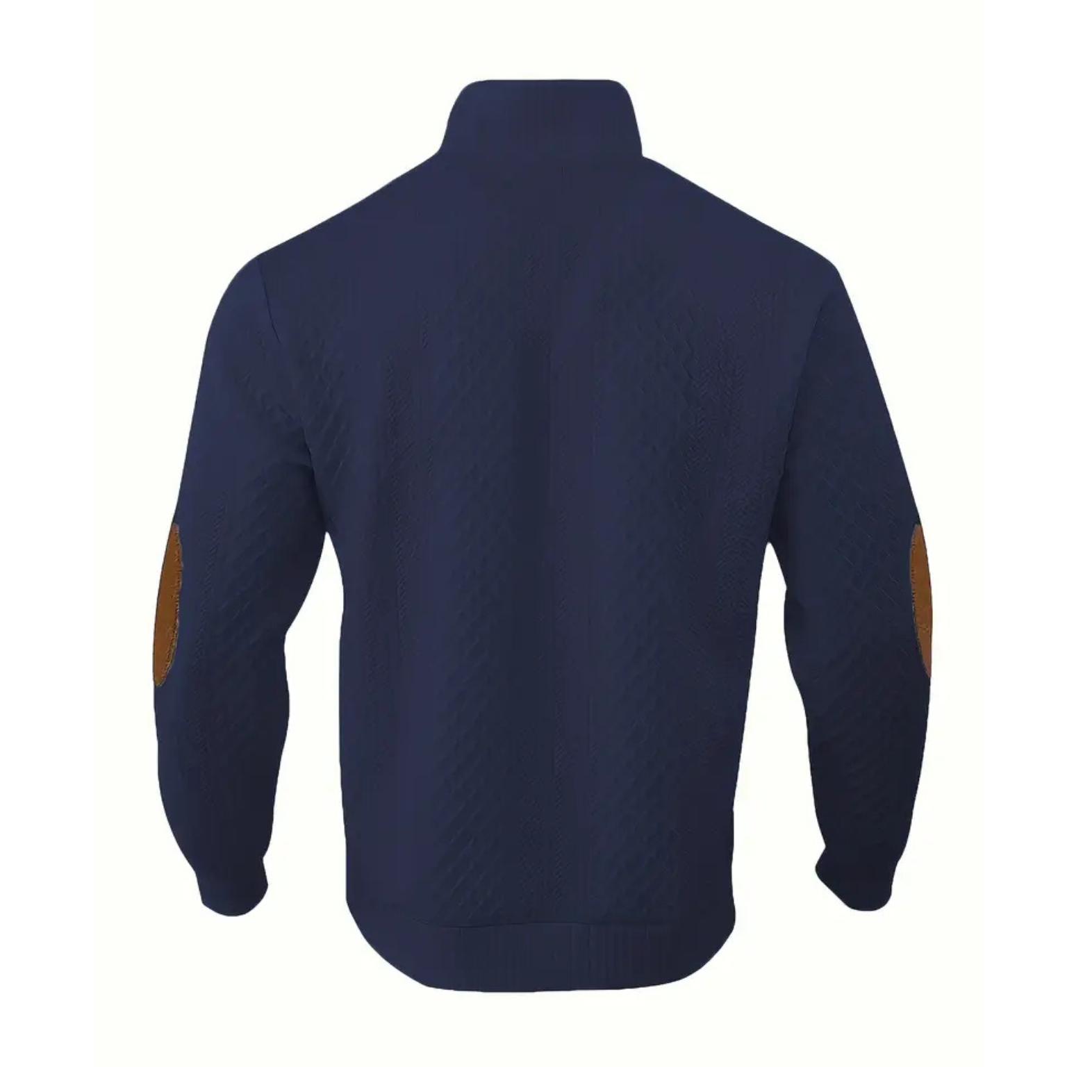 Textured Henley Long Sleeve Button Up Sweater With Stand Collar For Men