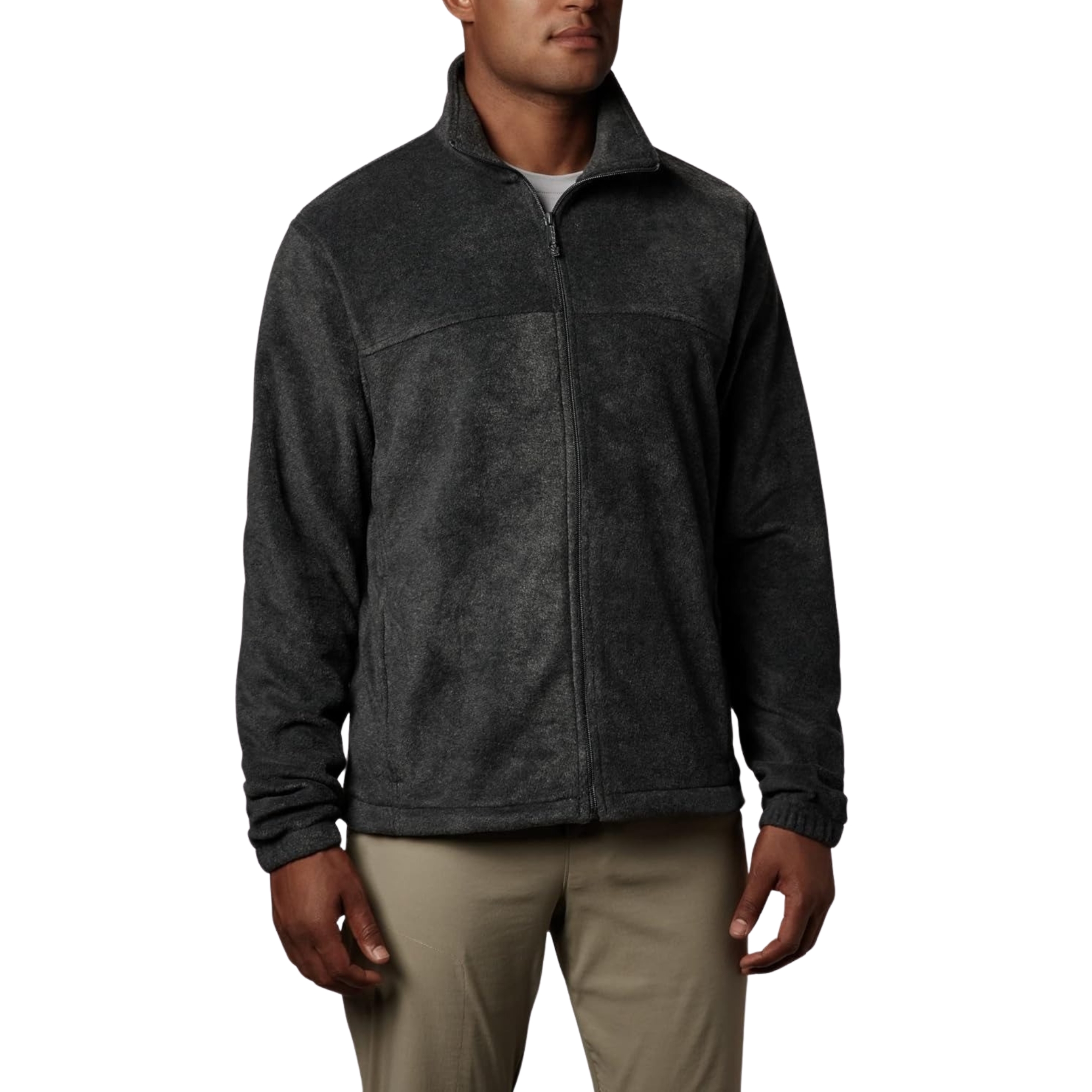 Full Zip Fleece Jacket With Zippered Pockets For Men