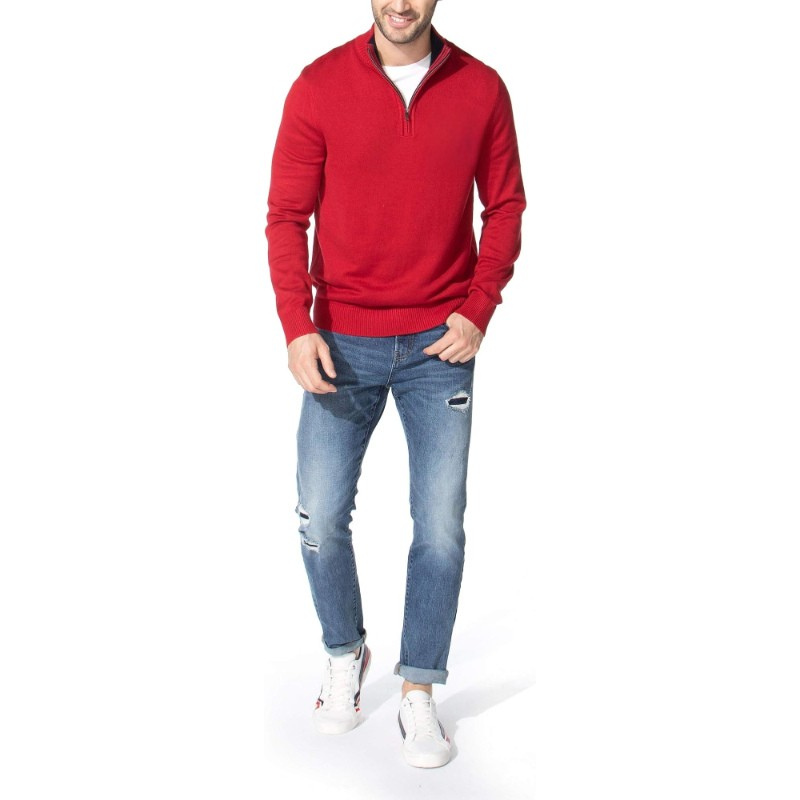 Classic Fit Quarter Zip Knit Sweater