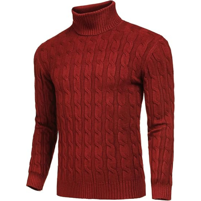Casual Slim Fit Sweater With Twisted Knitted Design For Men