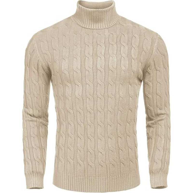 Casual Slim Fit Sweater With Twisted Knitted Design For Men