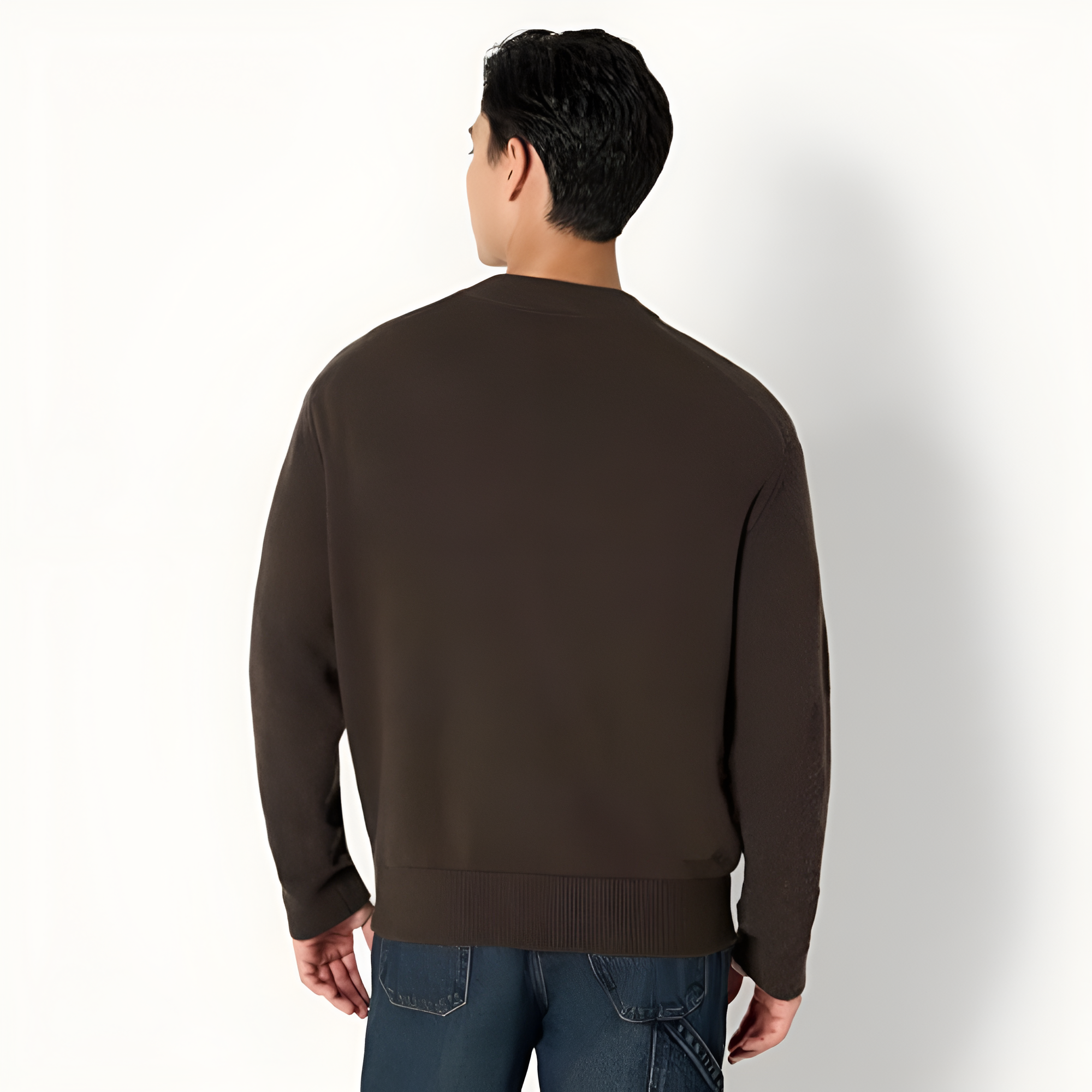 Men's Regular-Fit Cotton Blend V-Neck Sweater