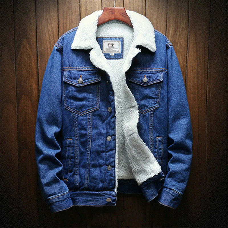 Winter Jean Warm Men Denim Jackets