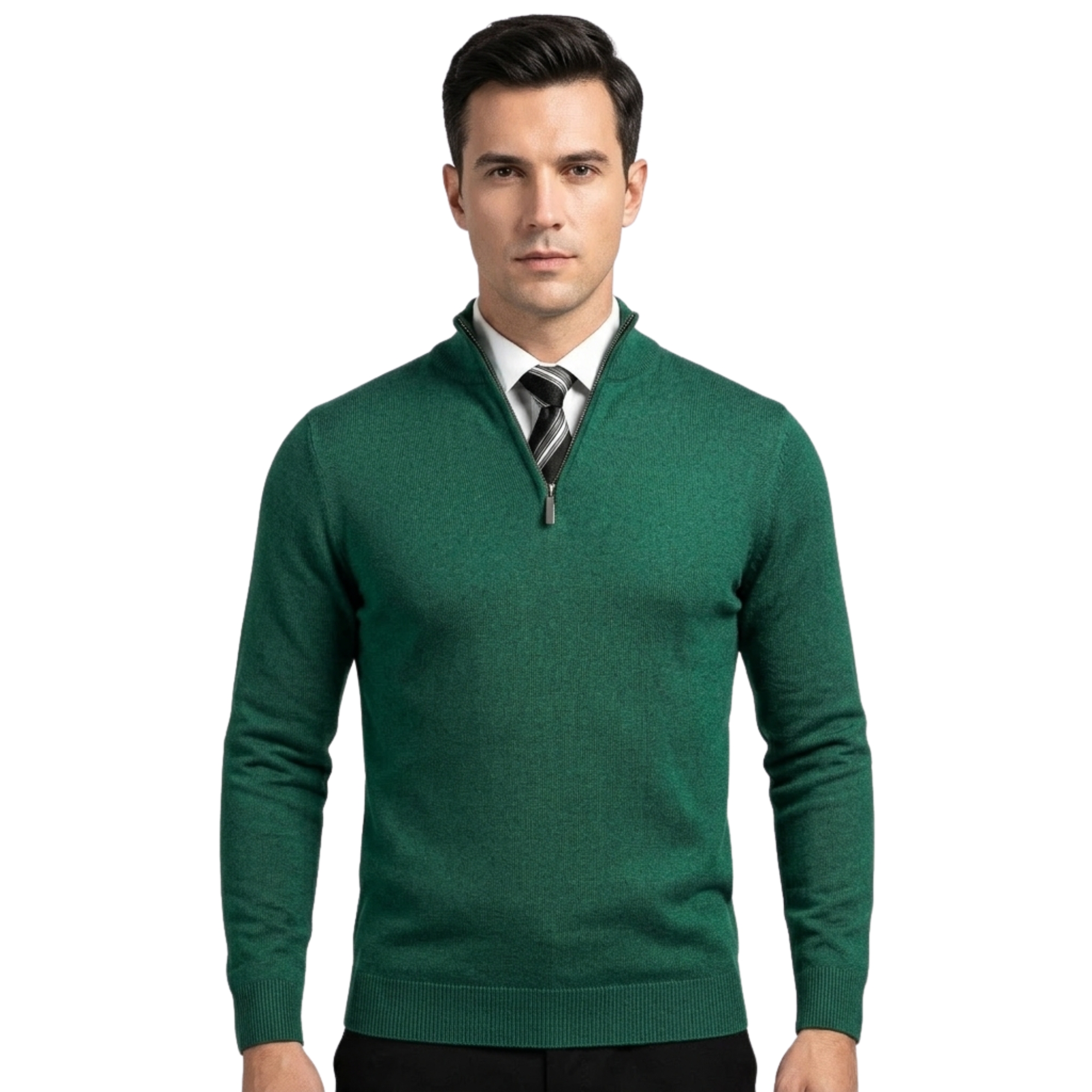 Slim Fit Quarter Zip Knit Pullover