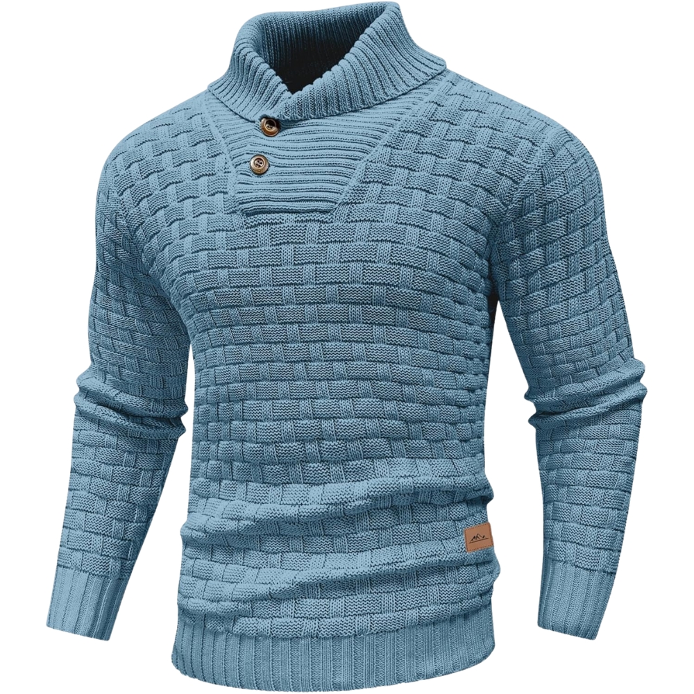 Mens Casual Pullover Fall Winter Turtleneck Cable Knit v Neck Fisherman Waffle Sweater