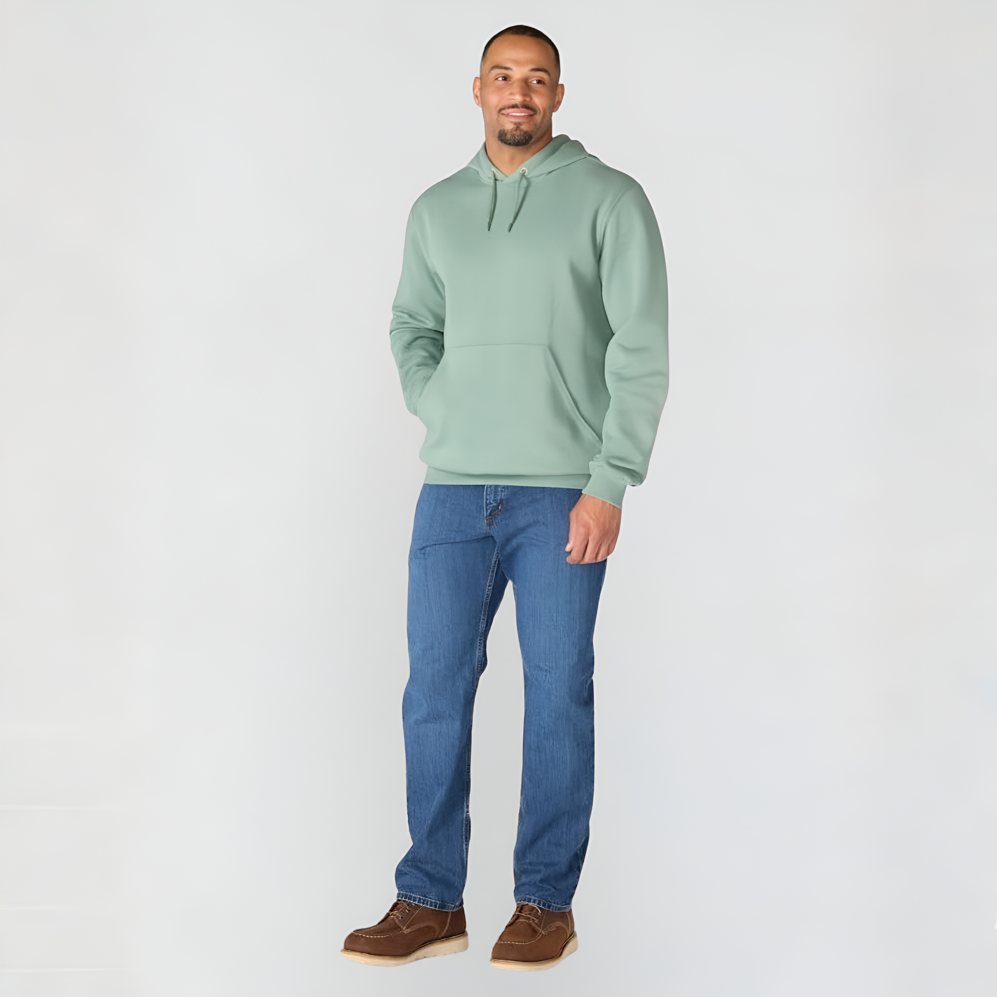 Midweight Pullover Hoodie with Graphic Logo Sleeve
