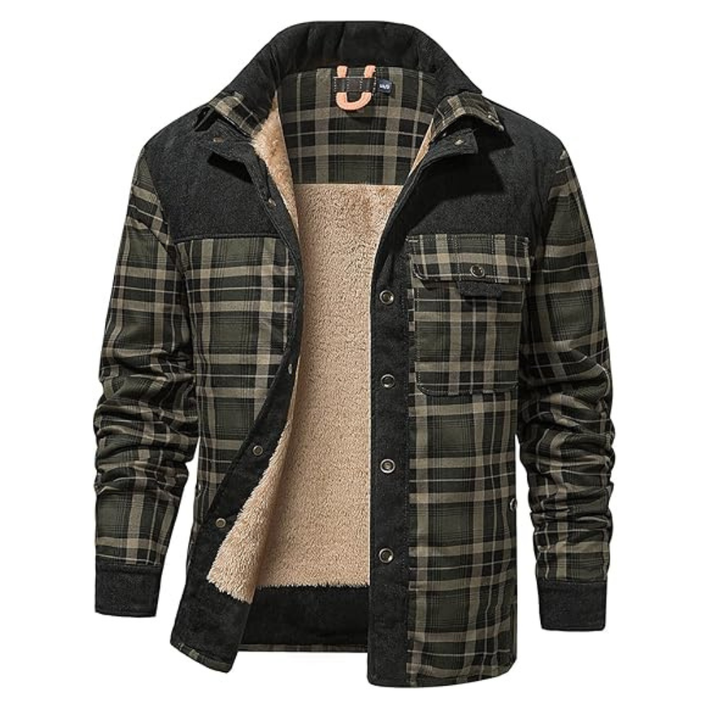 Flannel Plaid Lined Patterned Hooded Jacket