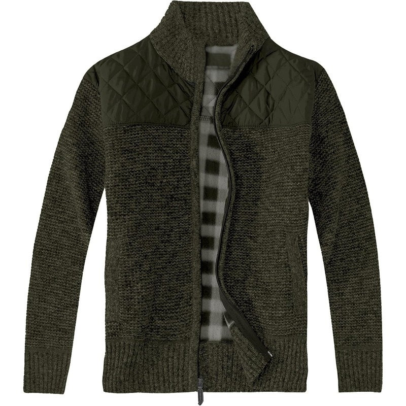 Full Zip Knit Cardigan With Lining