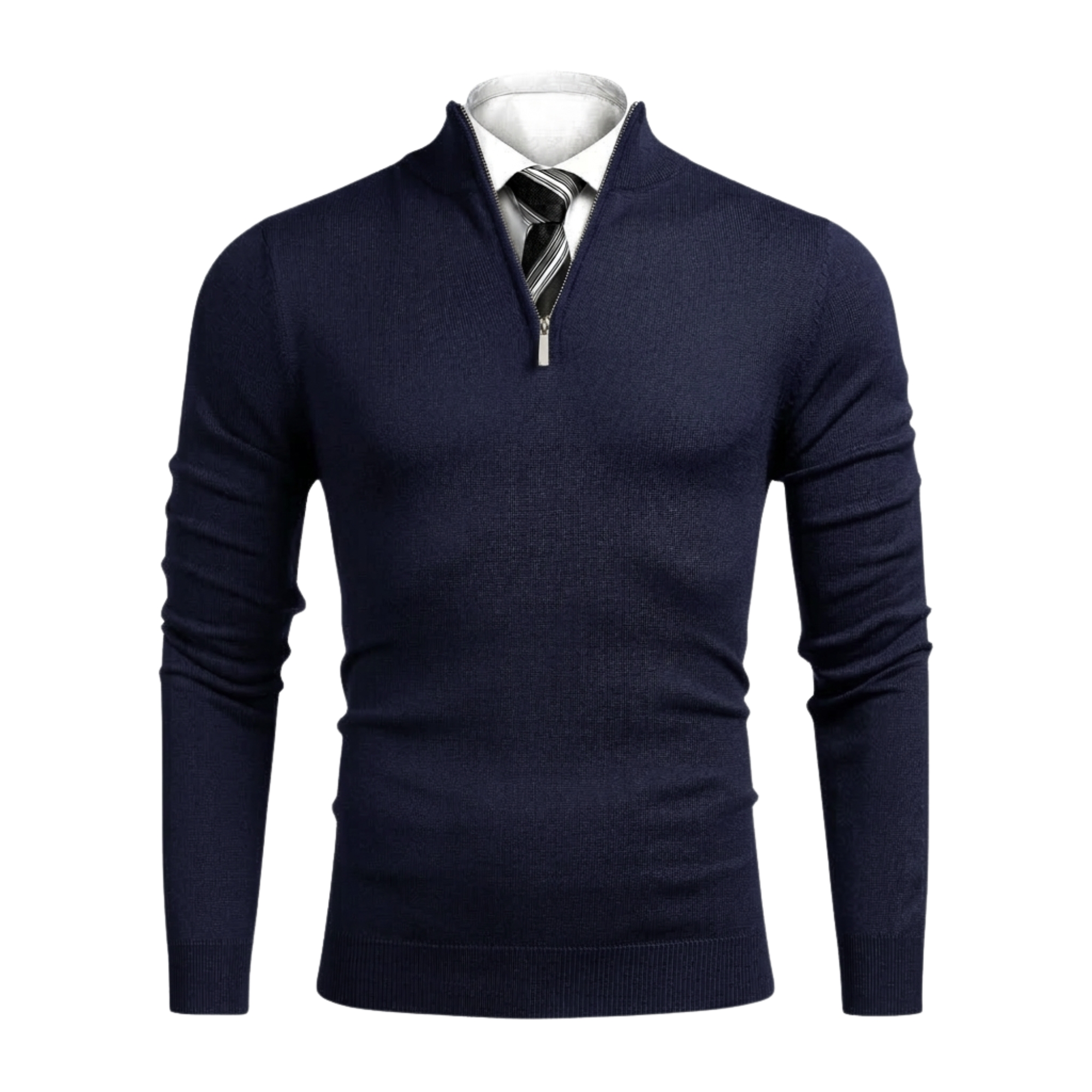 Slim Fit Quarter Zip Knit Pullover