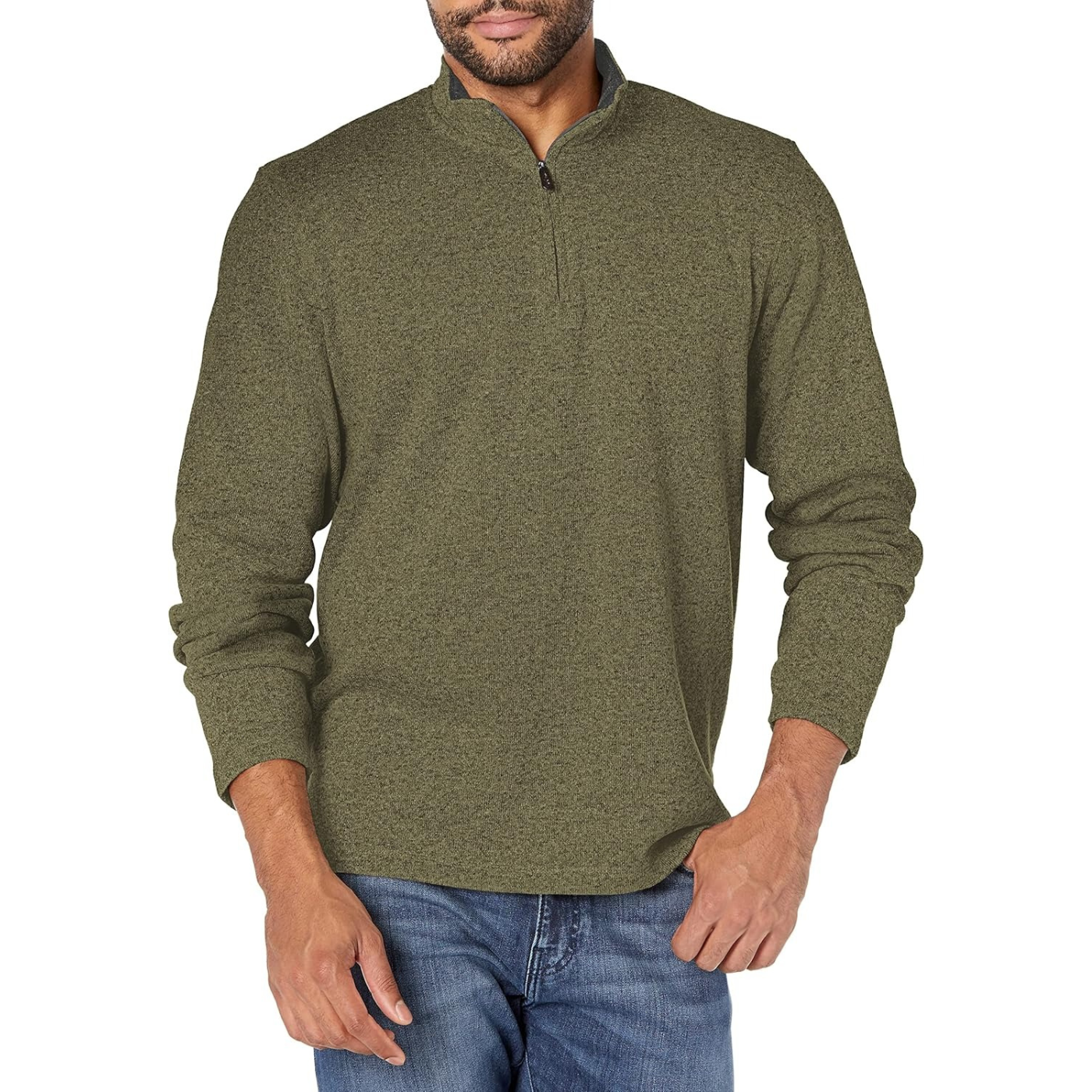 Mens Long Sleeve Fleece Quarter zip