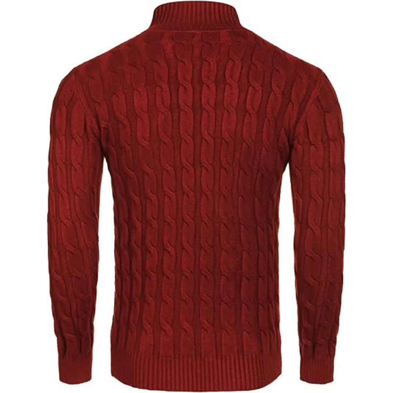 Casual Slim Fit Sweater With Twisted Knitted Design For Men