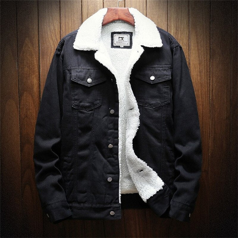 Winter Jean Warm Men Denim Jackets