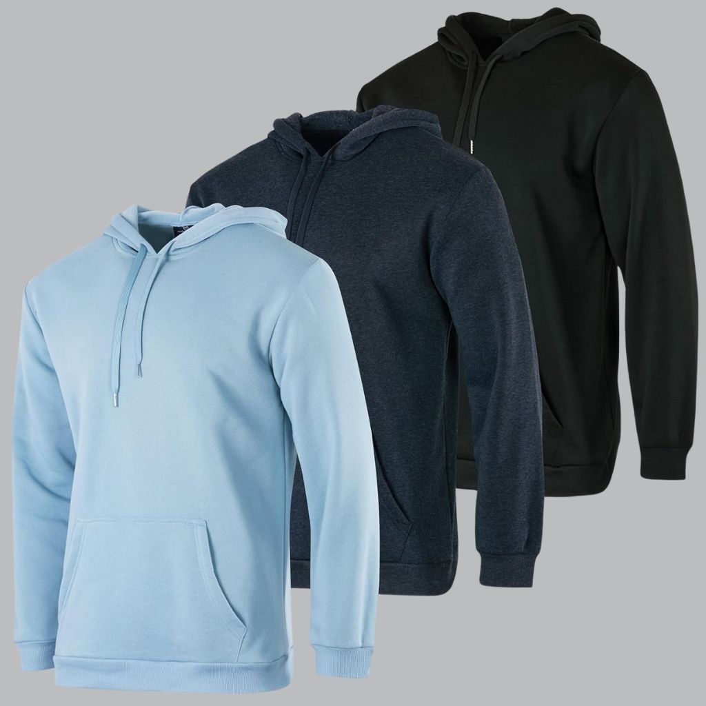 3 Pack Men's Fleece Pullover Hoodie