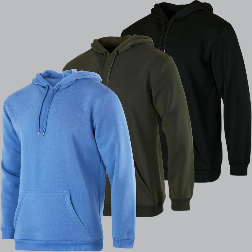 3 Pack Men's Fleece Pullover Hoodie