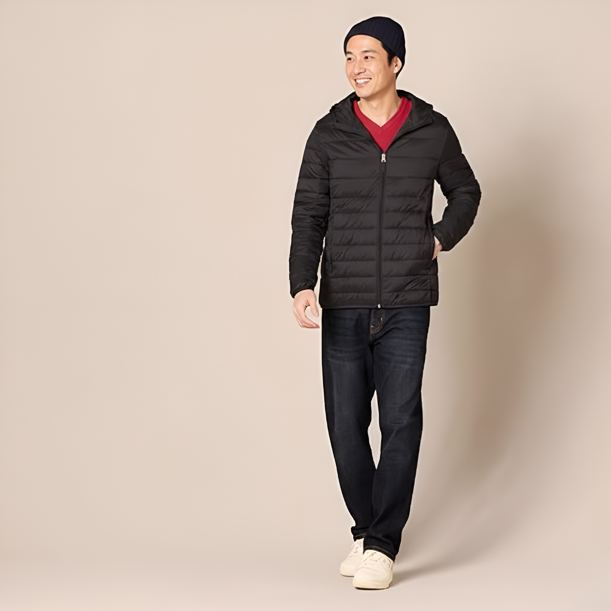 Men's Lightweight Water-Resistant Packable Hooded Puffer Jacket