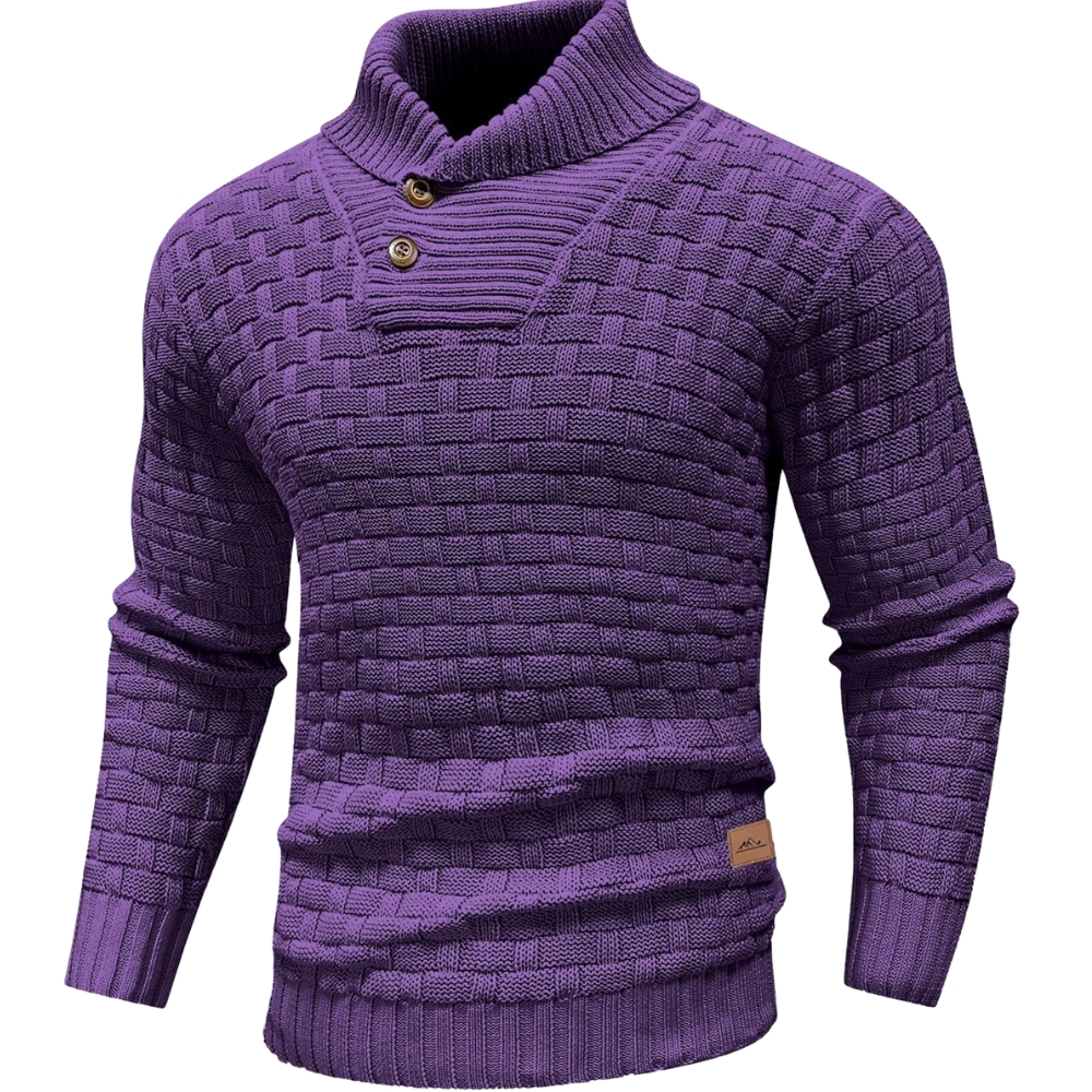 Mens Casual Pullover Fall Winter Turtleneck Cable Knit v Neck Fisherman Waffle Sweater