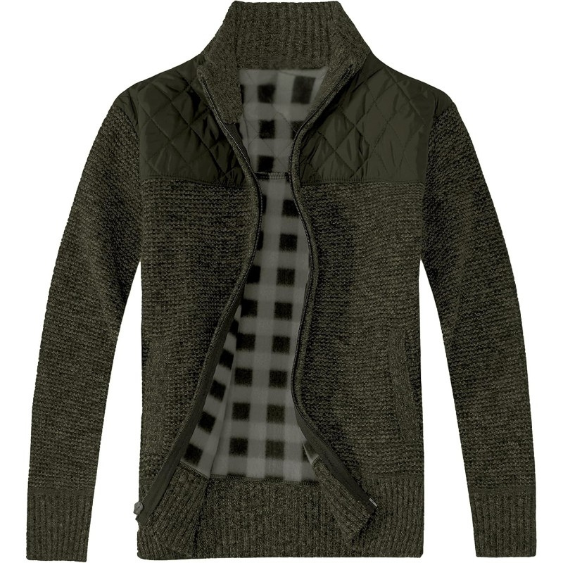 Full Zip Knit Cardigan With Lining