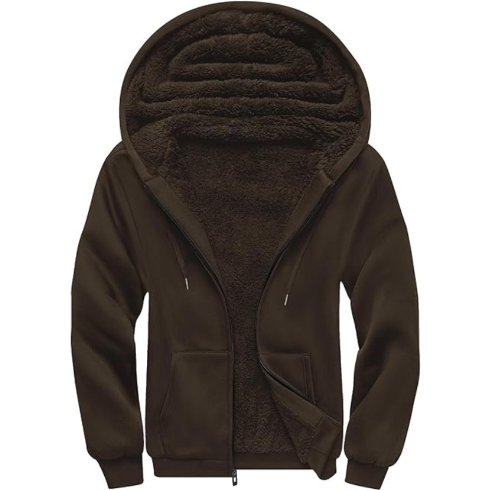 Heavyweight Sherpa Lined Zip Hoodie For Men