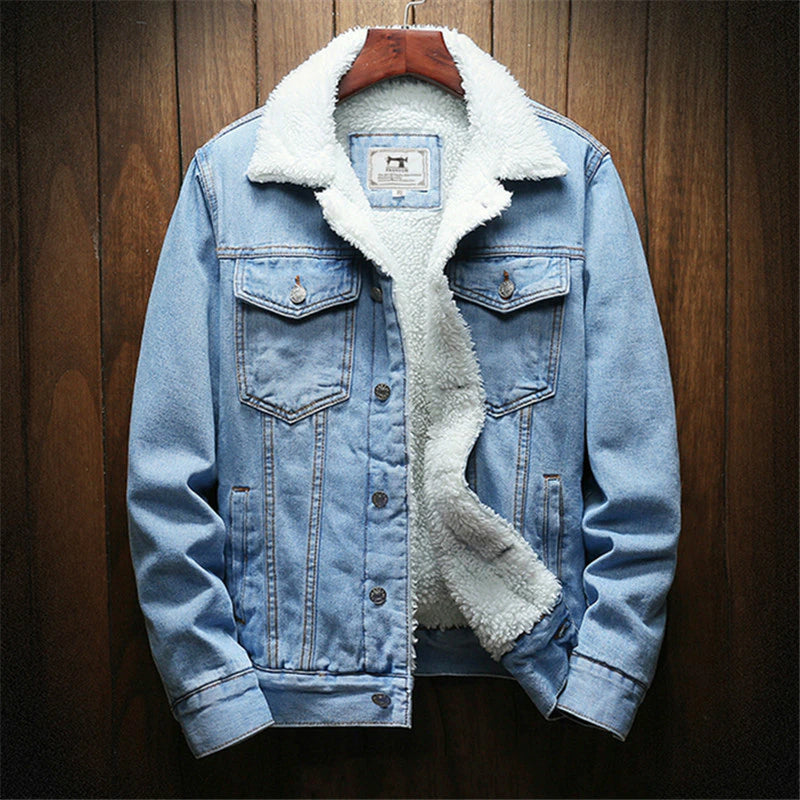 Winter Jean Warm Men Denim Jackets