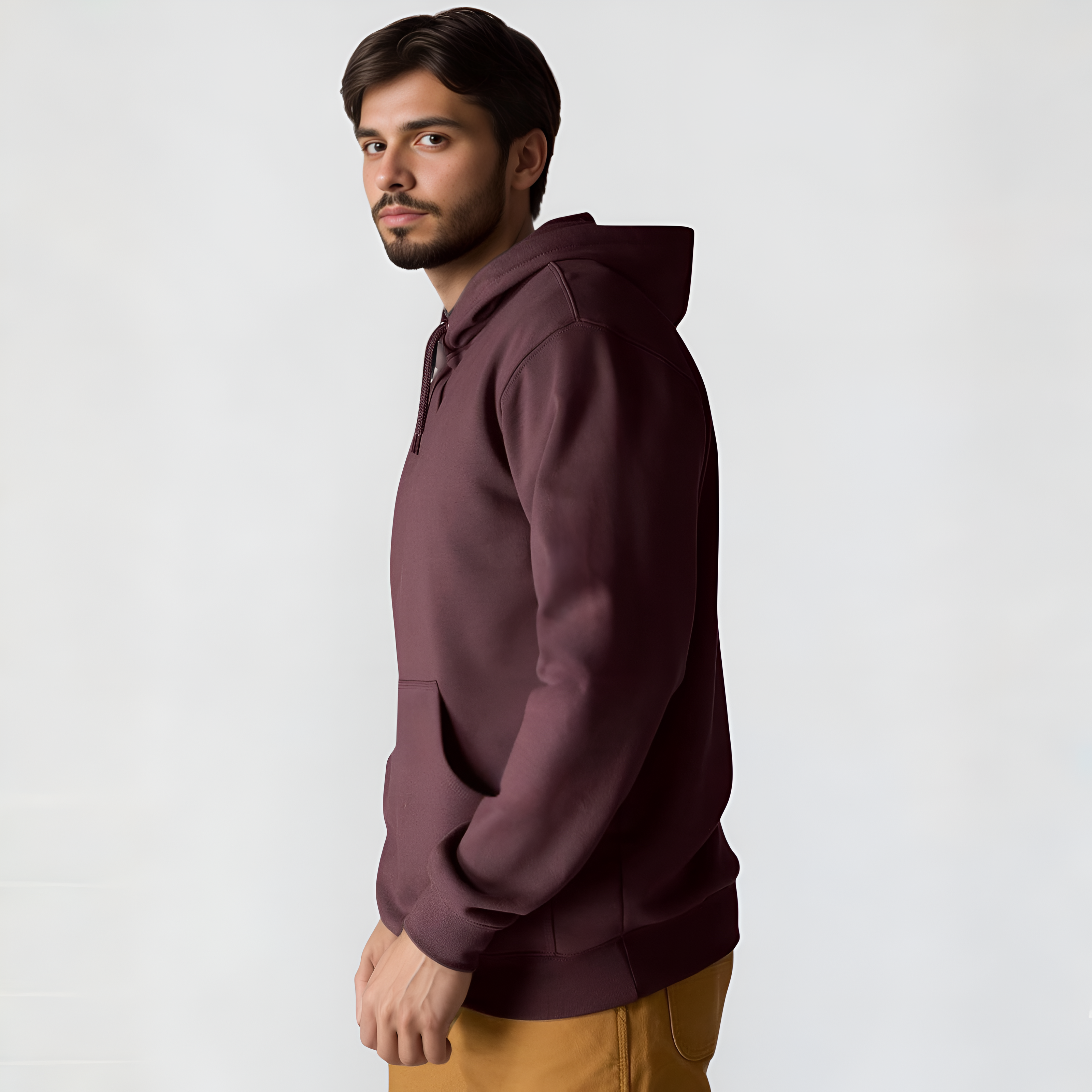 Midweight Pullover Hoodie with Graphic Logo Sleeve