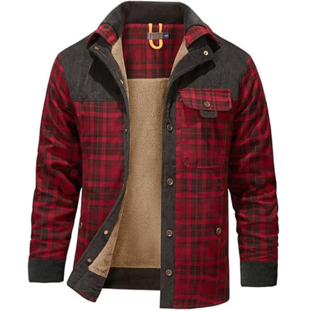 Flannel Plaid Lined Patterned Hooded Jacket