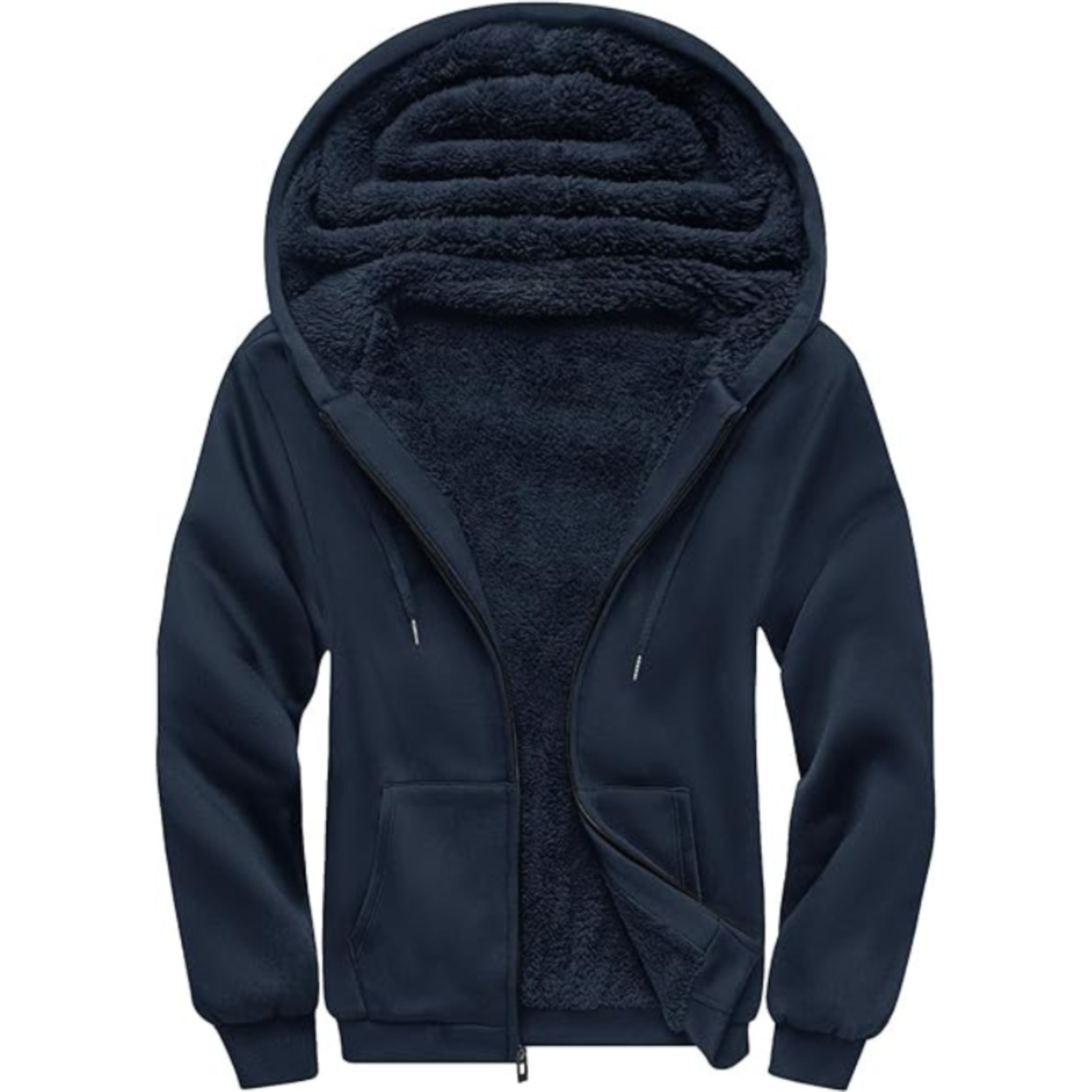 Heavyweight Sherpa Lined Zip Hoodie For Men