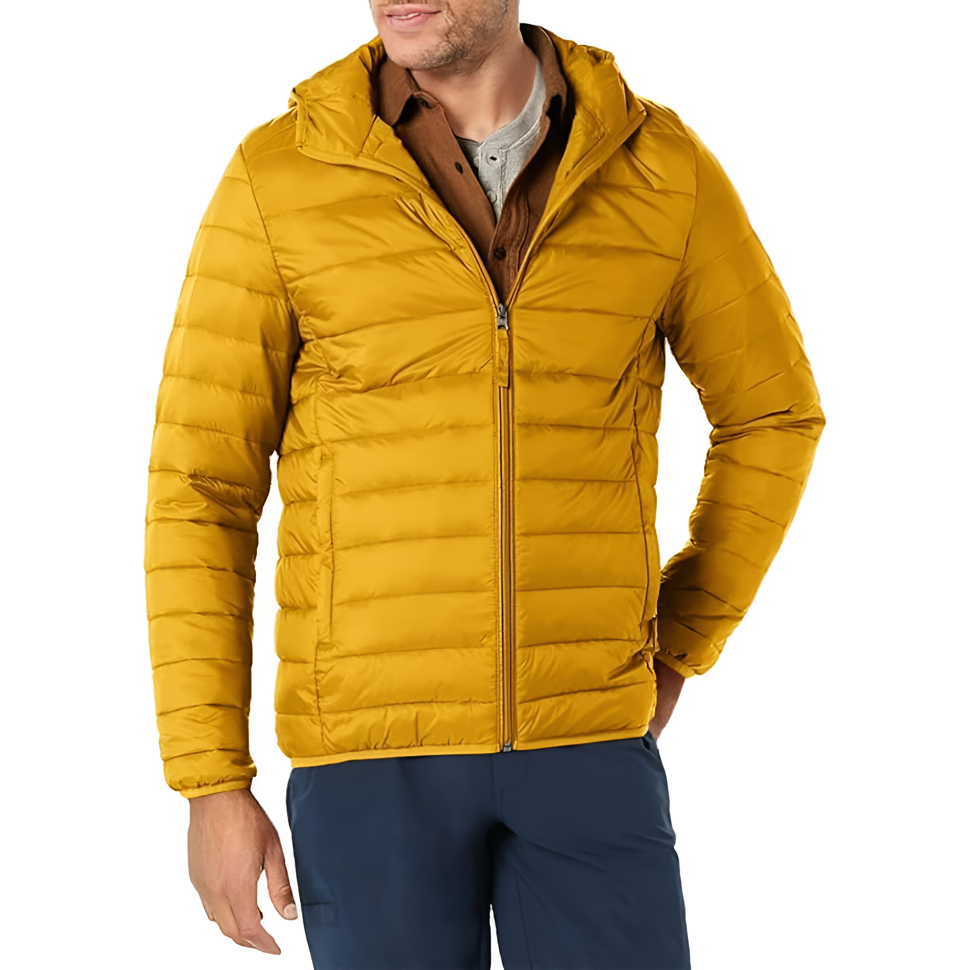 Men's Lightweight Water-Resistant Packable Hooded Puffer Jacket